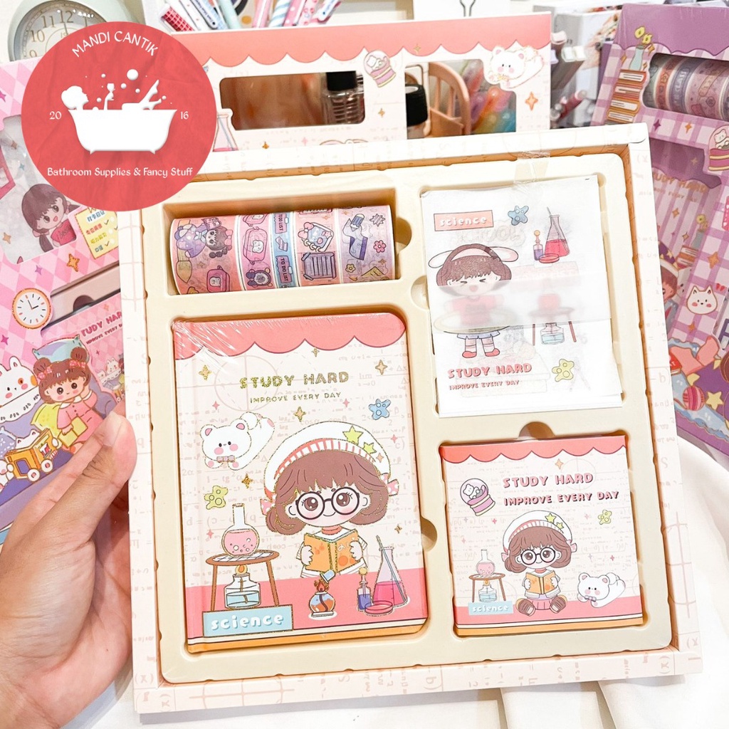 

HJK JURNAL 4 IN 1 KODE S001 STUDY HARD (WASHI TAPE STICKERSTICKY NOTESNOTEBOOK A5)