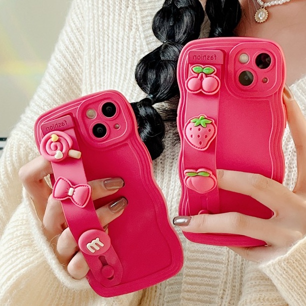 REDMI Case Motif Mawar Merah Dengan Wristband Untuk OPPO Reno 5 6 8 A3S A31 A53 A33 A9 A5 A57 A96 F11 VIVO Y11 Y12i Y15 Y17 Y12S Y20S V9 S1 V23 Y19 Note 10