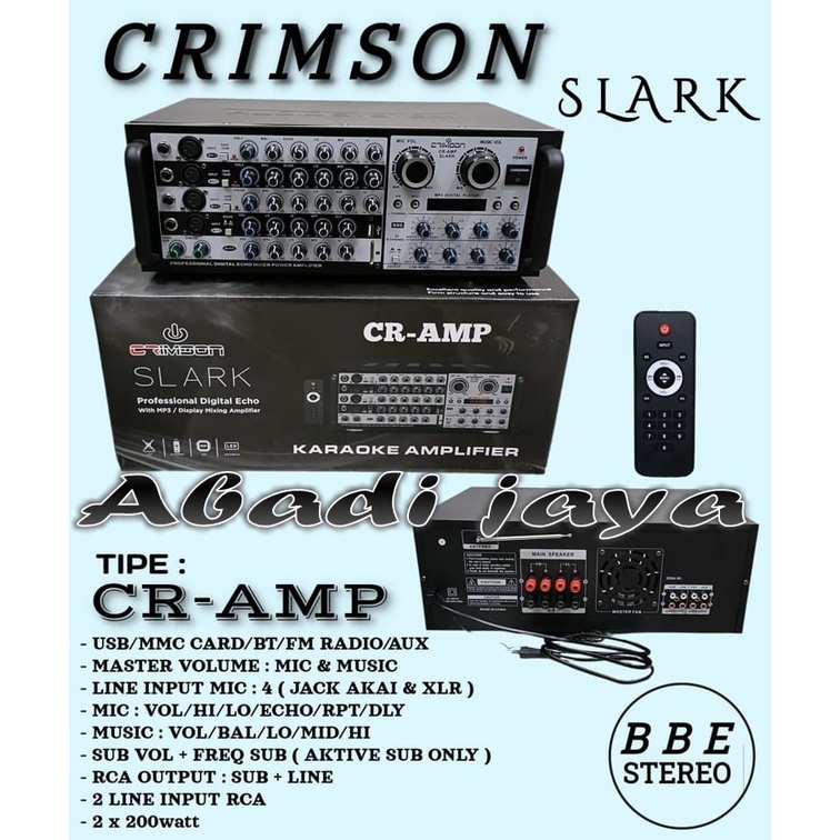 power amplifier mixing crimson cr amp slark digital echo original
