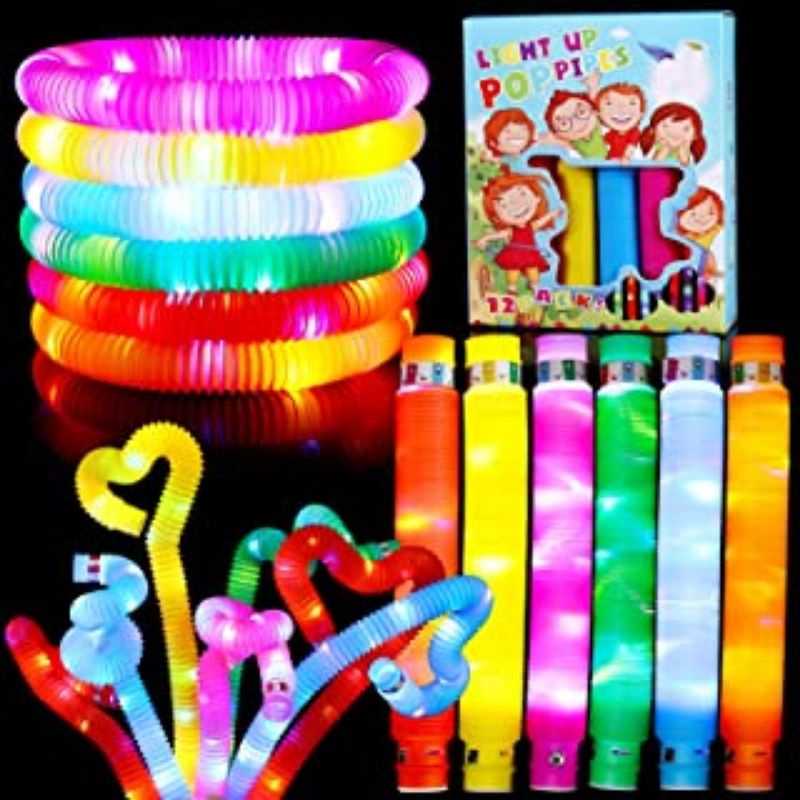 COD Mainan Viral Light Up Pop Tubes Pop Pipes Mainan Lampu Stick LED Pipa Selang Fidget Toy P50