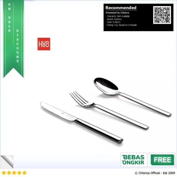 

Dijual Huohou Perlengkapan Makan Sendok Garpu Pisau Cutlery Set - HU0023 - Silver Huohou Murah