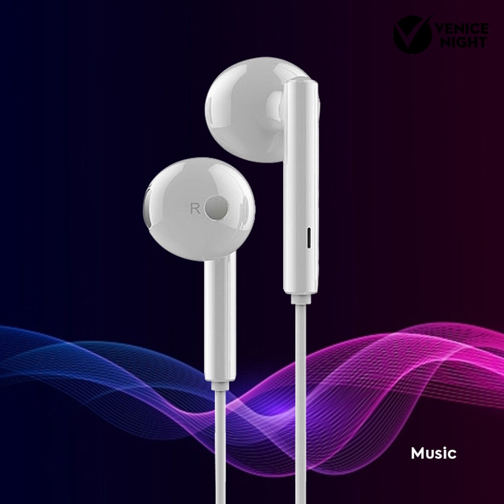 (VNEP) (Berkabel) 3.5mm Plug Setengah In-Ear HiFi Noise Reduction Earphone Headset dengan Mic