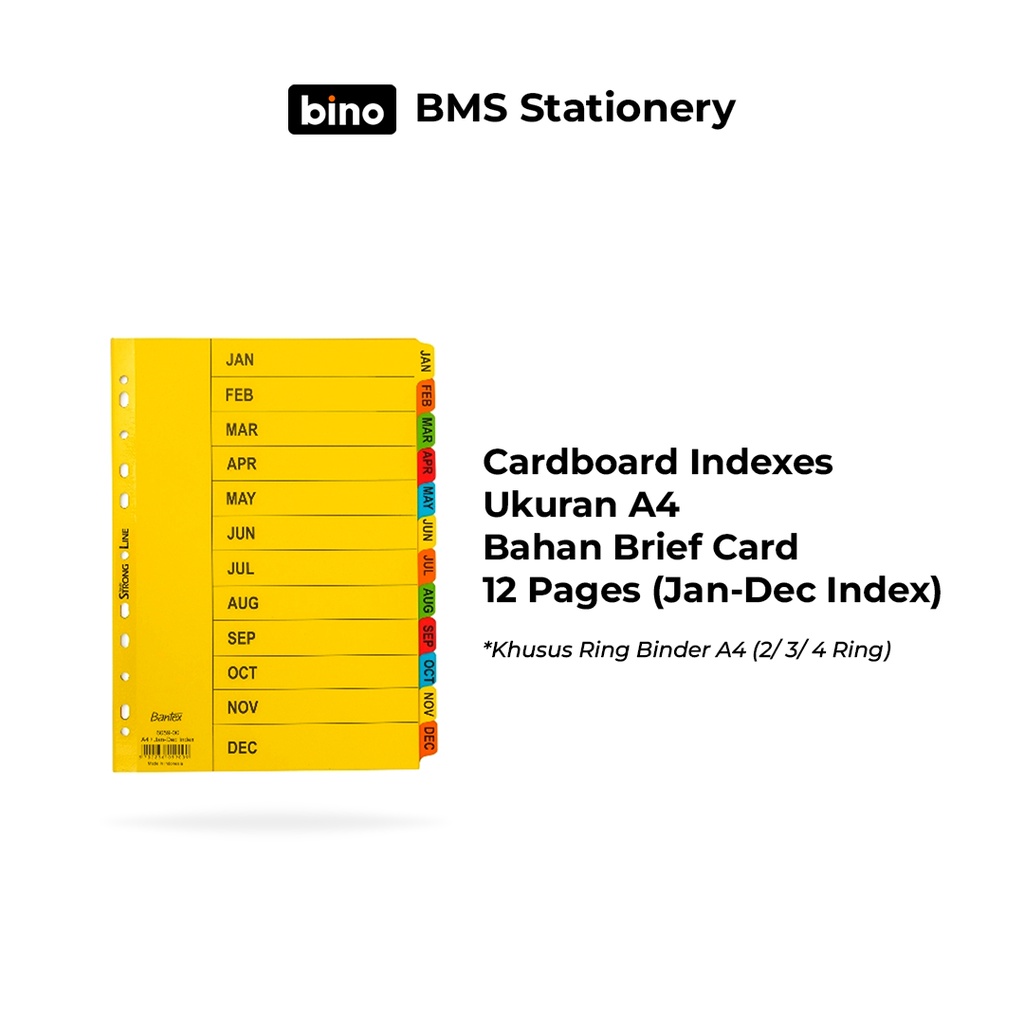 

[BMS Palembang] Bantex Cardboard Indexes Tulisan Bulan Jan-Dec Ukuran A4 6059 00