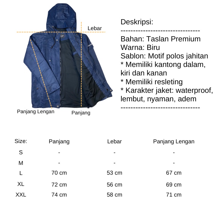 Jaket Hoodie Parasut Bomber Pria Sleting Kantong Dalam Jacket Volkert