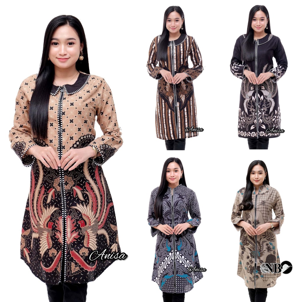 Baju Batik Wanita Modern Tunik Batik Atasan Batik Kerja Wanita Blouse Batik Kantor Seragam Batik M L XL XXL