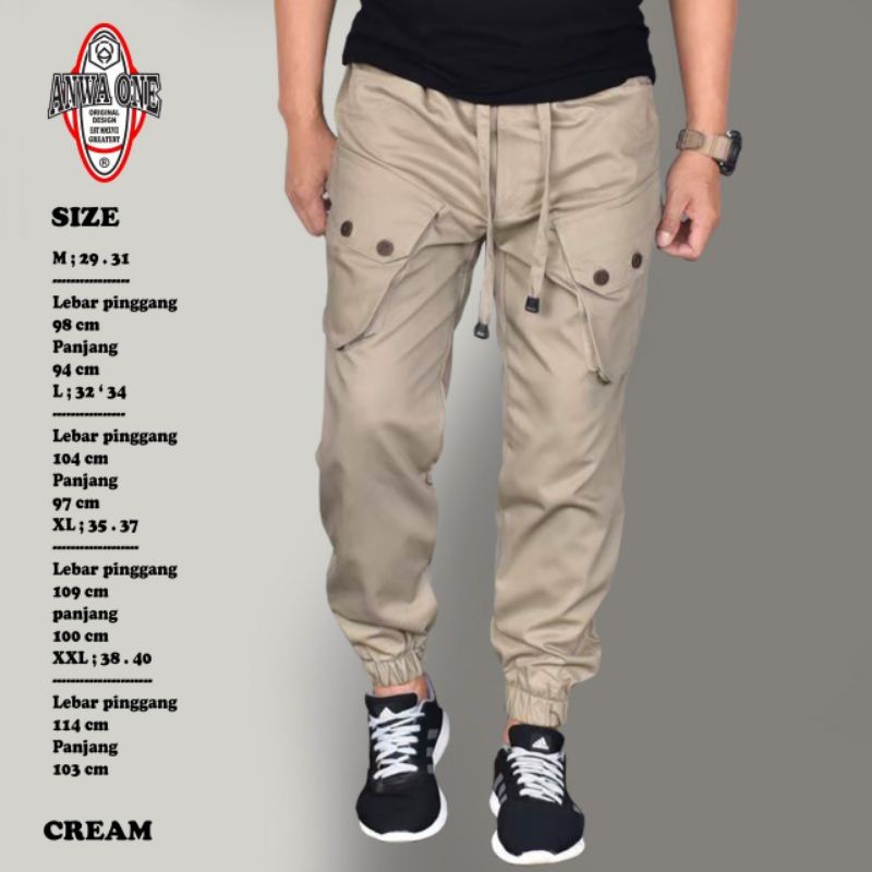 Celana Jogger Cargo Sirwal Pria Muslim Brand Anwa One/Jogger Sirwal Terbaru/Jogger Pria Sirwal Musli