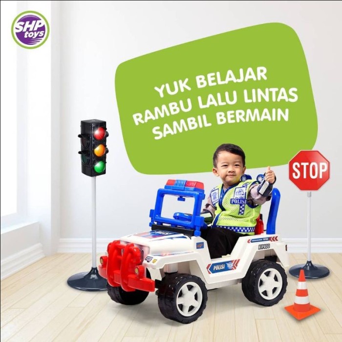 Mainan Luar Ruang Mainan Mobil Dorong Anak Mobil Jeep Polisi Besar Xjp 633 Lampu Sirine