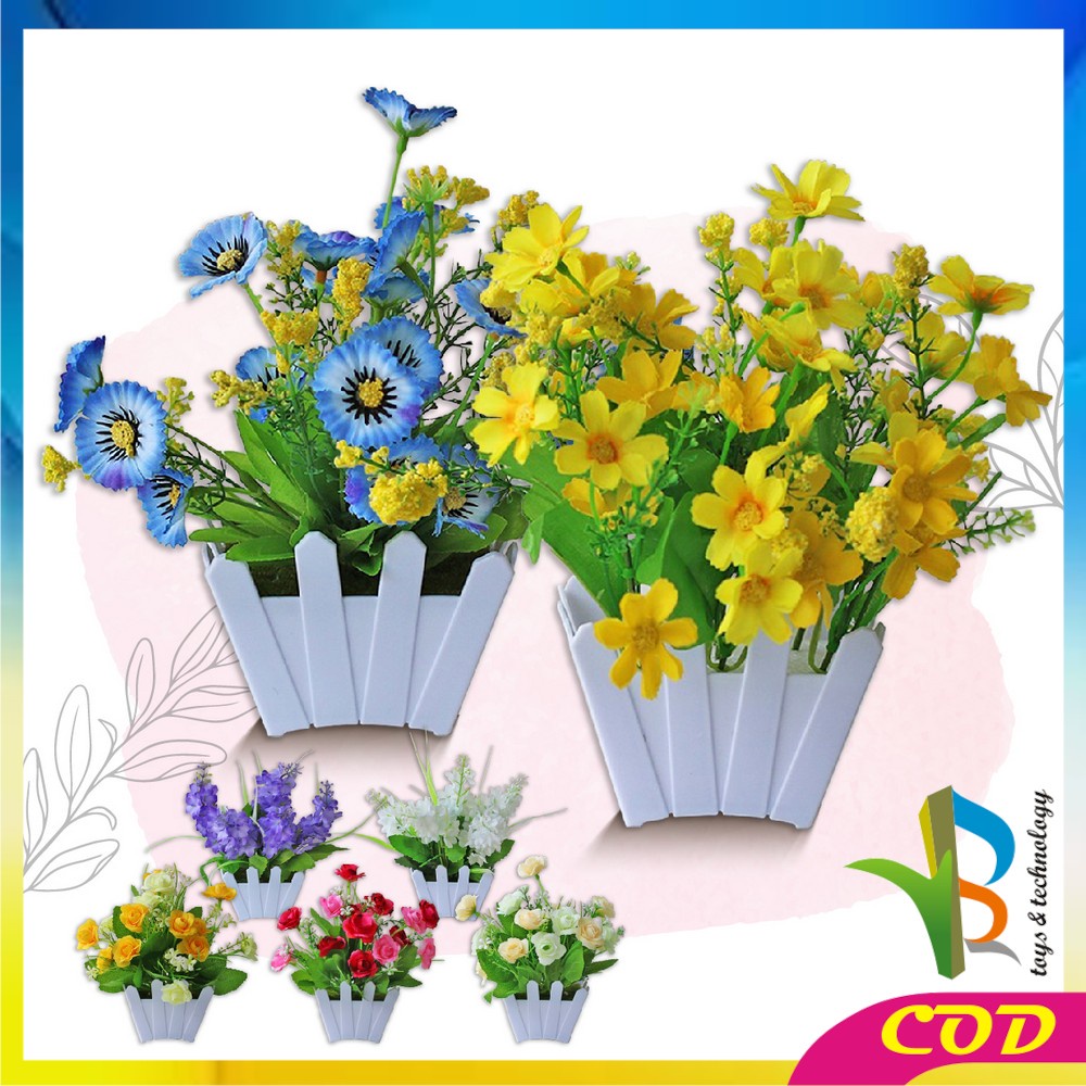 RB-C289 - C300 Ornamen Pot Bunga Hias Tanaman Bunga Hias Plastik Artificial Flower / Bunga Pajangan Meja / Hiasan Dekorasi Rumah