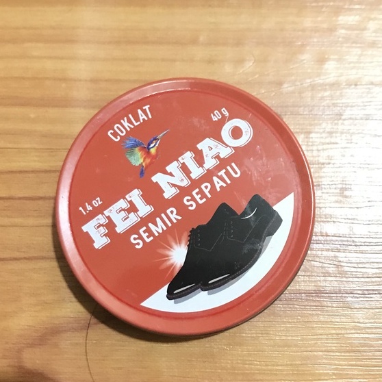 Semir sepatu kulit Merek FEI NIAO warna Hitam dan Cokelat 40 GRAM Cukup untuk 20 pasang sepatu