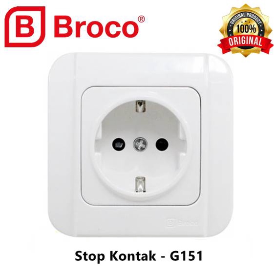 Stop Kontak IB Broco Galleo G151 Stopkontak Arde Putih Inbow Tanam Snow White Galeo