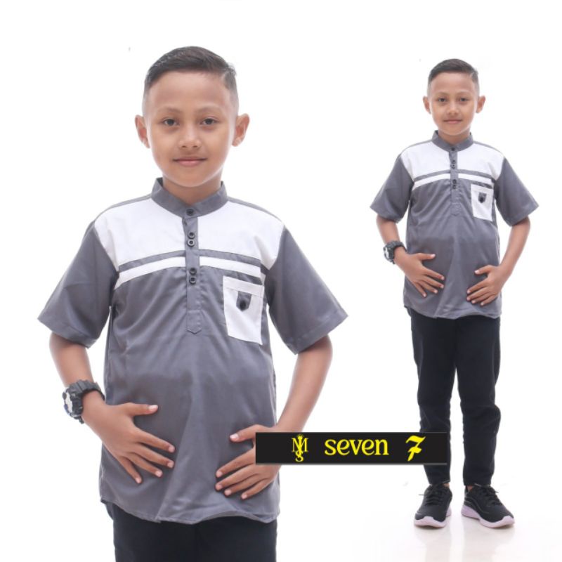 Baju Muslim Anak Laki Laki Atasan Koko Anak Combinasi Basic - Kids Lebaran Premium Original Quality