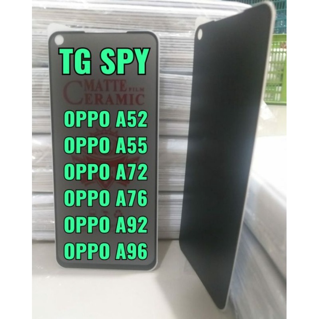 Pelindung Layar Matte Privacy AntiSpy Ceramic Matte Tempered Glass Oppo A37 A52 A55 A59 A71 A72 A76 A83 A92 A96