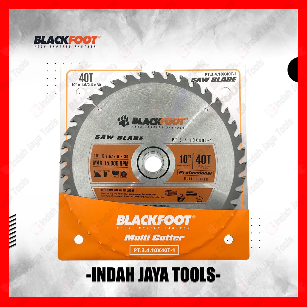 BLACKFOOT TCT Saw Blade 10 Inch x 40T Mata Pisau Potong Kayu Circular