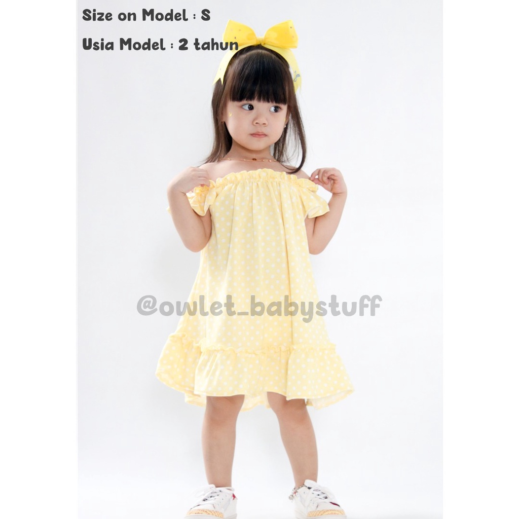 owlet-dress polkadot / dress anak perempuan/ dress anak / midi dress