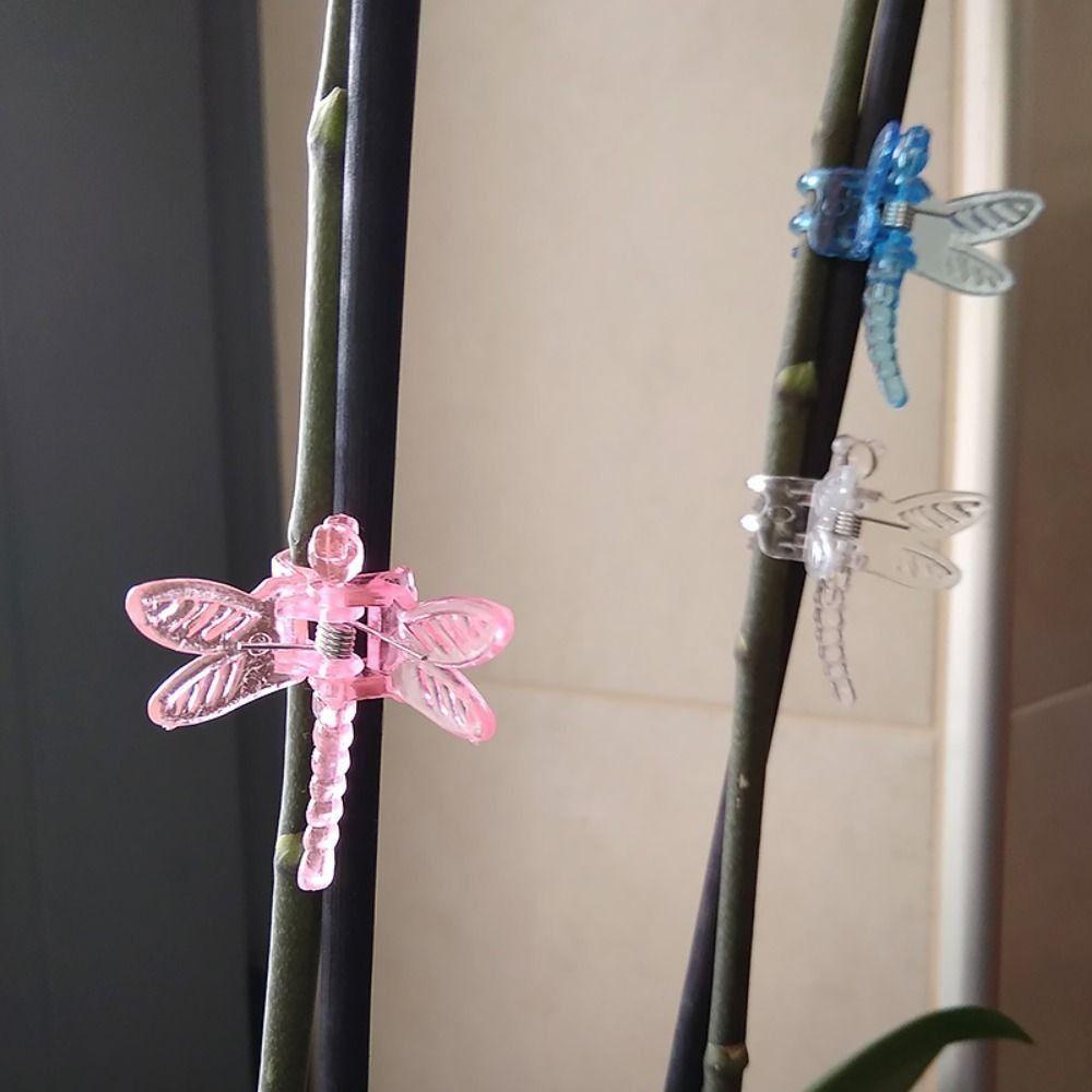 【 ELEGANT 】 Plant Clip Small 30Pcs Dragonfly Dekorasi Tanaman Bunga Tumbuh Tegak Cabang Penjepit Penyangga Tanaman Penjepit