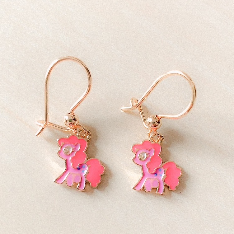 Anting Anak Poni PInky Tail Gold