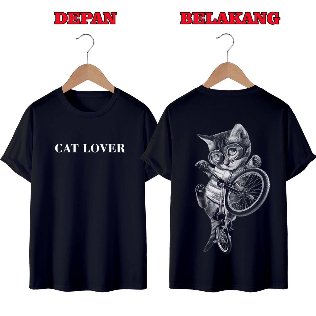 KAOS DISTRO UNISEX (PRIA DAN WANITA) TERBARU, KAOS JUMBO KUCING SPEDA.