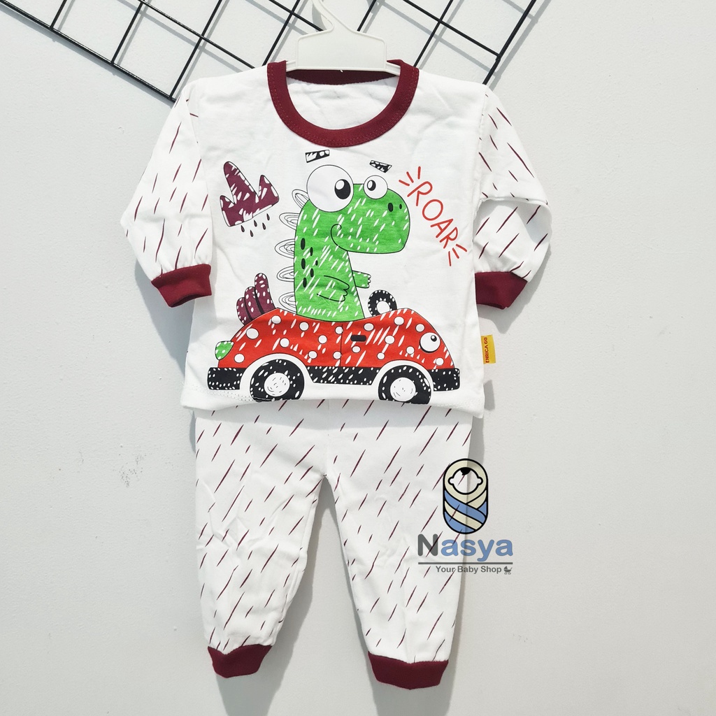[EN-002] Setelan Panjang Baju Bayi Bahan Kaos Adem motif cartoon