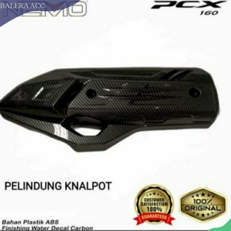 Cover tutup knalpot New PCX 160 2021 carbon nemo