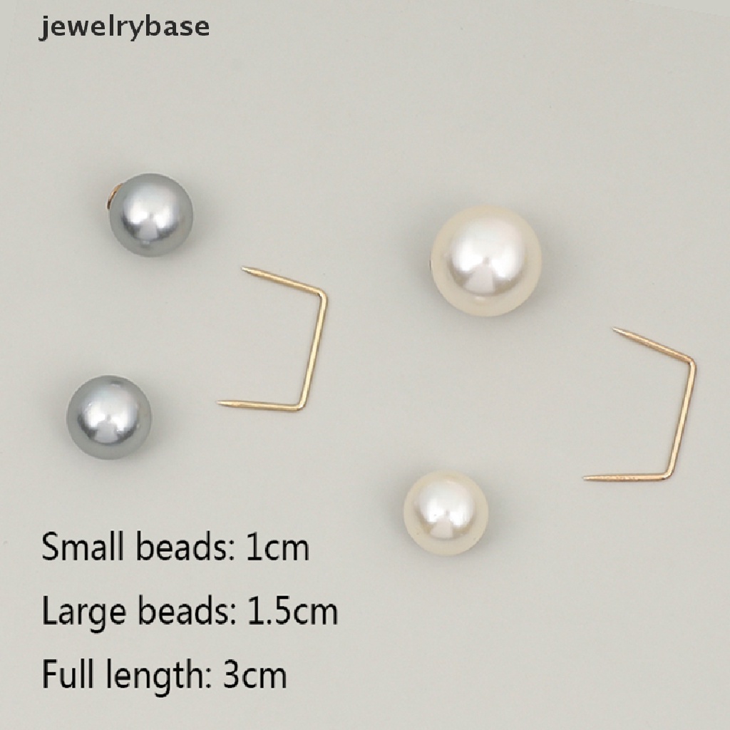 3pcs / Set Bros Pin Mutiara Besar Anti Pudar Untuk Pakaian