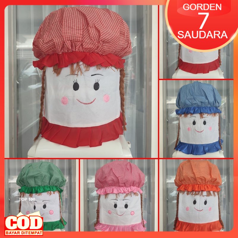 Sarung Galon Atas Cover Dispenser Tutup Galon Duduk / Bawah Lapis Spon Tebal (2in1) Motif Lucu Minim