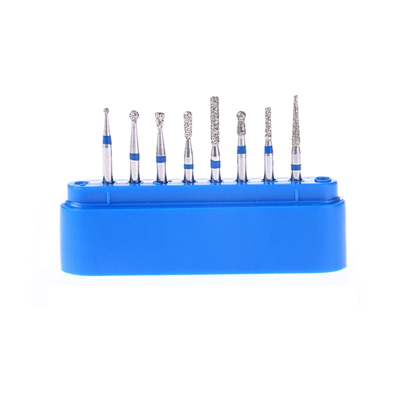 Alice dental // set diamond bur kit preparasi gigi pita biru FG-103 preparation bur bulat silindris