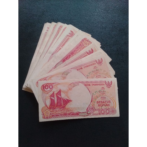 kertas 100 perahu pinisi rp100 prahu phinisi 1992