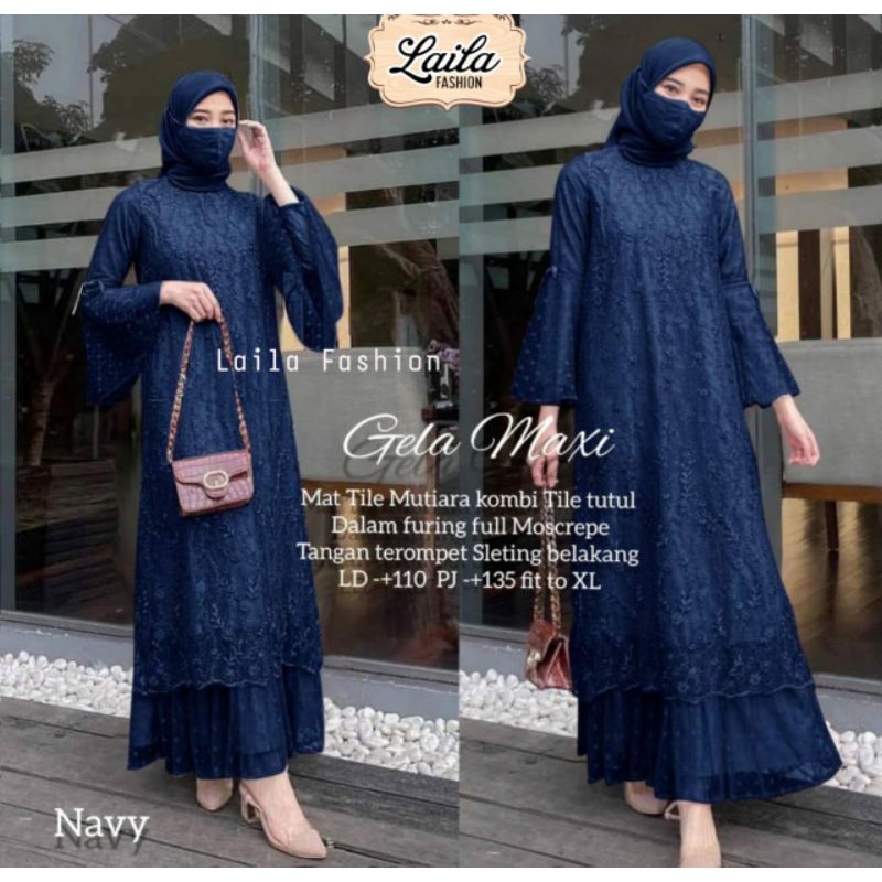 Gamis GELA MAXI by. LAILA / gamis dewasa / dress wanita