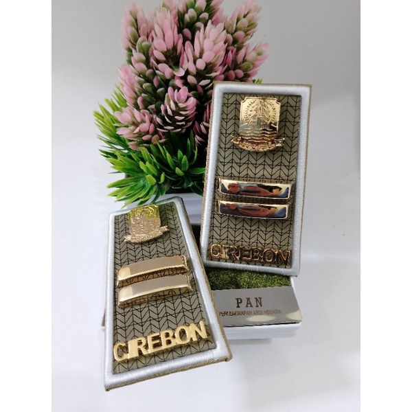 Pangkat PDH ASN CIREBON 3B Lis Putih Kain Akrilik