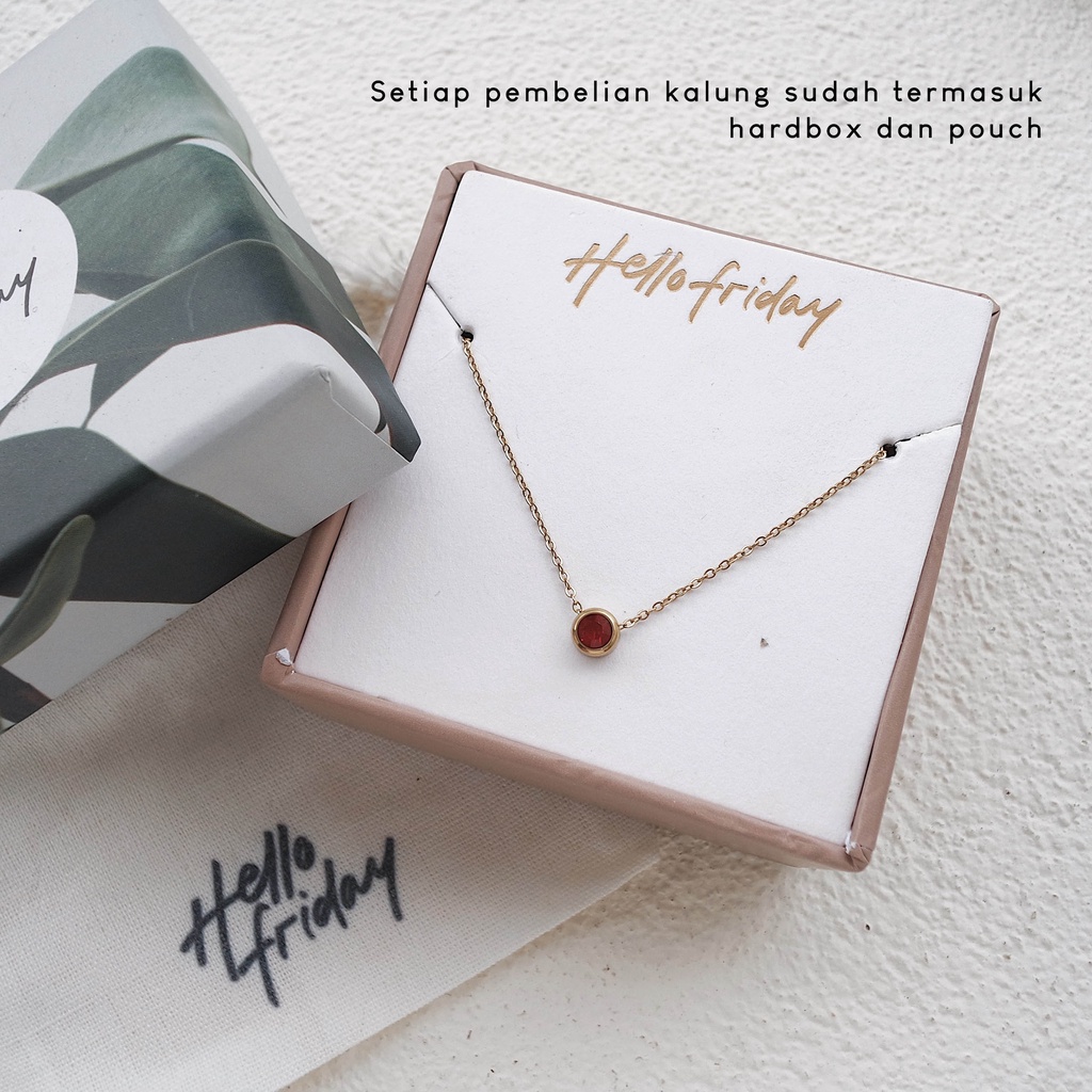 (ANTI KARAT) KALUNG &amp; GELANG BIRTHSTONE - KALUNG SERUT - STAINLESS STEEL