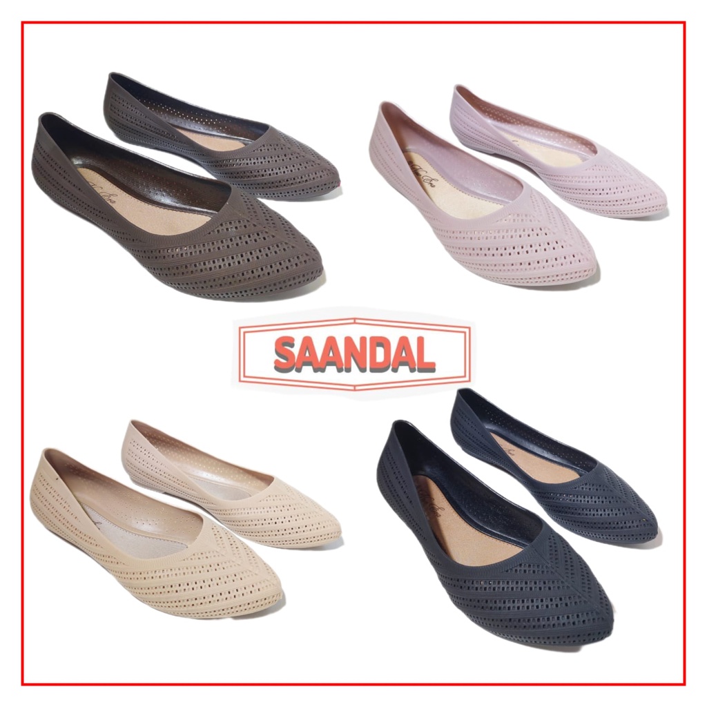 Sepatu Selop Flats Karet Wanita New Era Profound LB 13018 (BISA SATUAN COD)