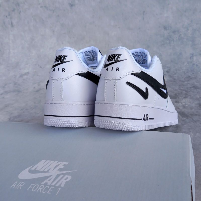 NIKE AIR FORCE 1 ‘07 FM MULTI SWOOSH WHITE BLACK