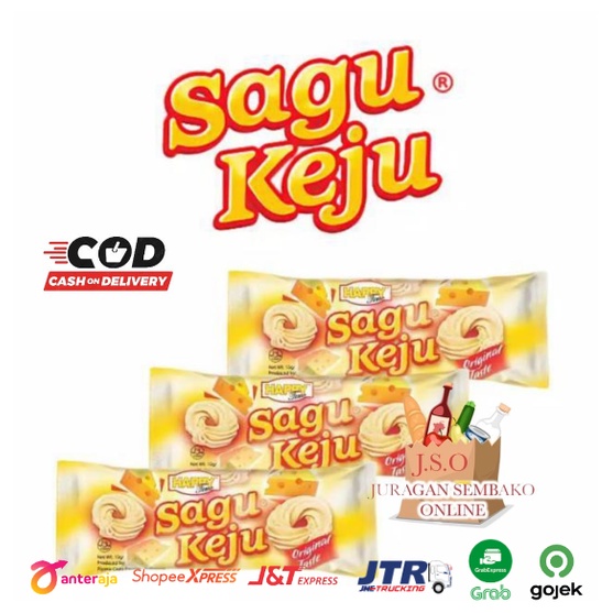 ( JSO ) Sagu Keju Happy Time Kue Kering 1 pack isi 20 pcs @10gr Original Keju Pandan Moka snack cemilan kue kering Enak