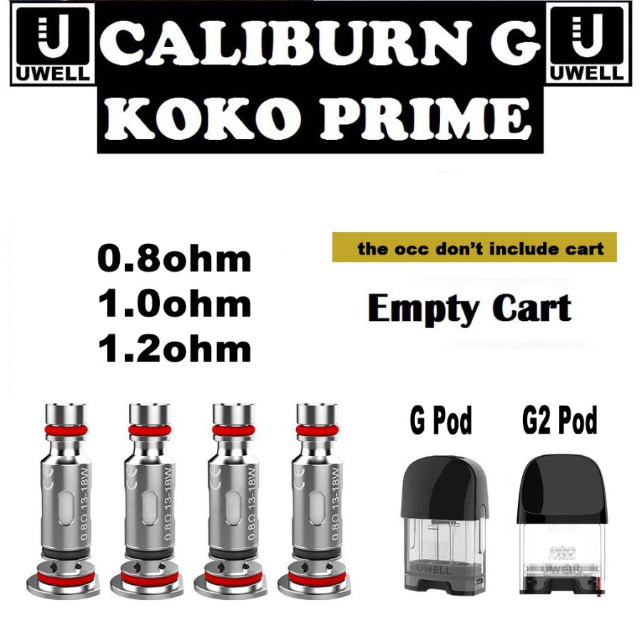 COIL UWELL CALIBURN 0.8 1.0 1.2 OHM AUTHENTIC 100%