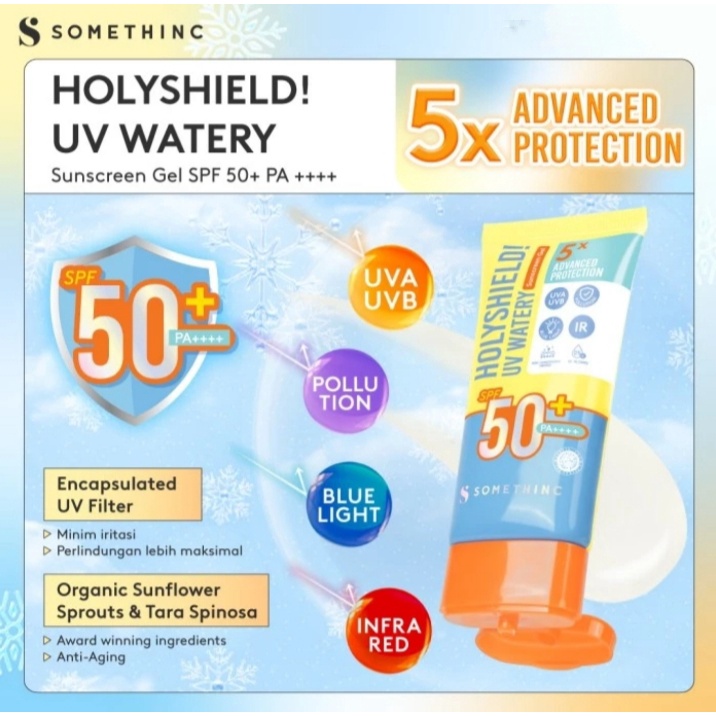 SOMETHINC HOLYSHIELD WT SUNSCREEN GEL SPF 50+ 50 GR PELEMBAB WAJAH