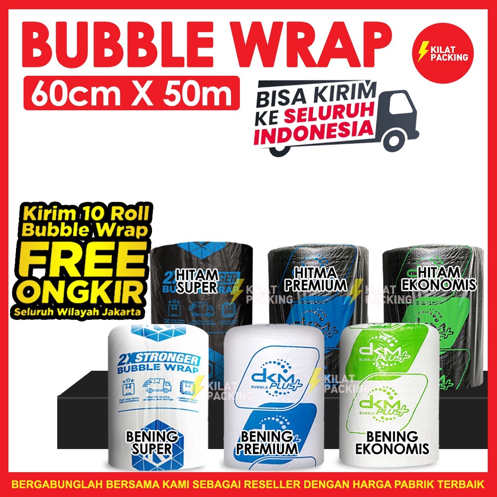 

RB BUBBLE WRAP 60CM X 50M PREMIUM TEBAL DELKOMAS DKM PLUS TERMURAH SATUAN