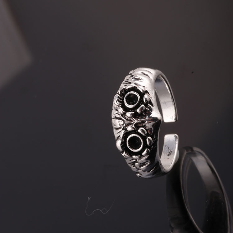Cincin Model Terbuka Desain Burung Hantu Gaya retro punk hip-hop hipster Eropa Amerika Untuk Pria
