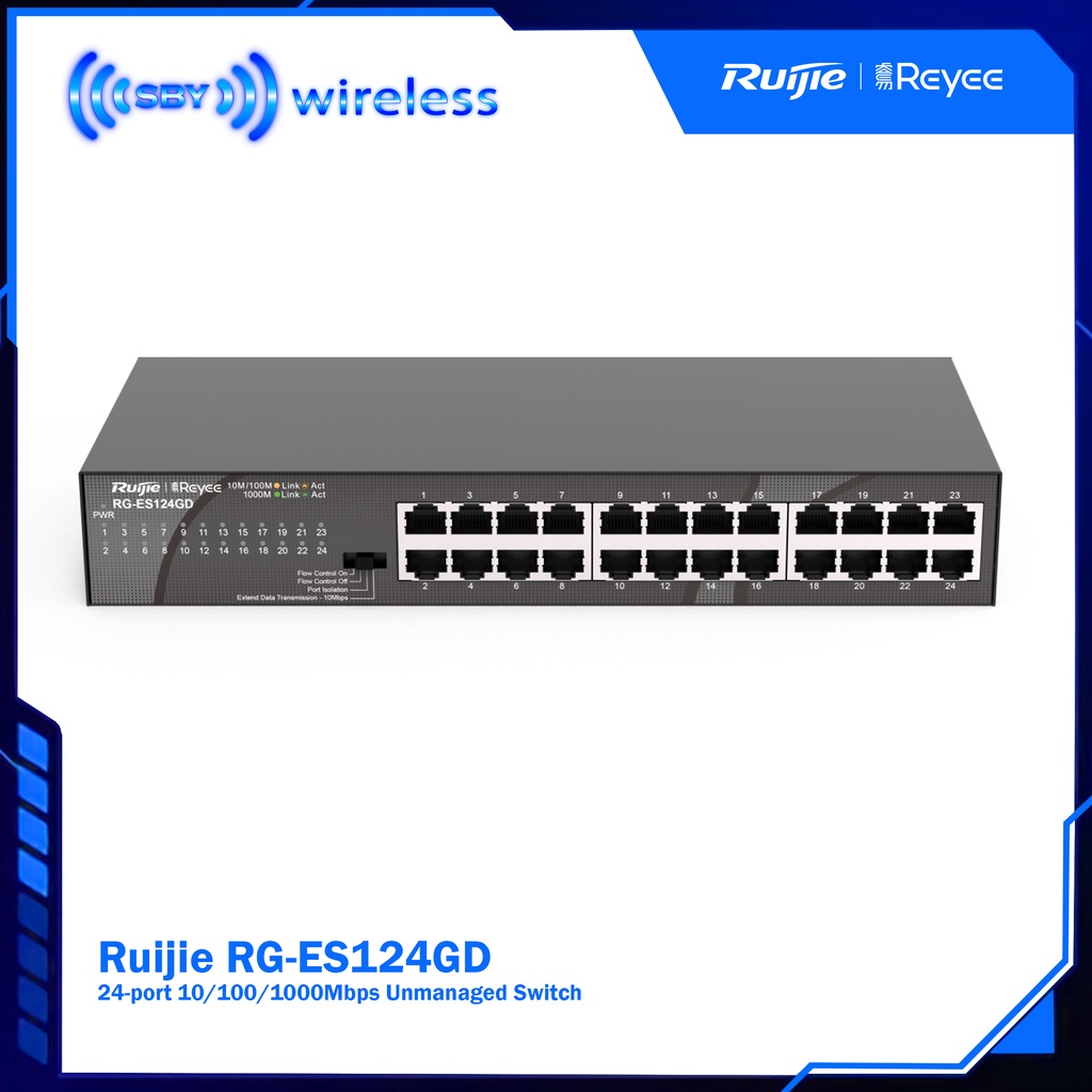 Ruijie RG-ES124GD 24 Port Gigabit Metal Case Unmanaged Switch