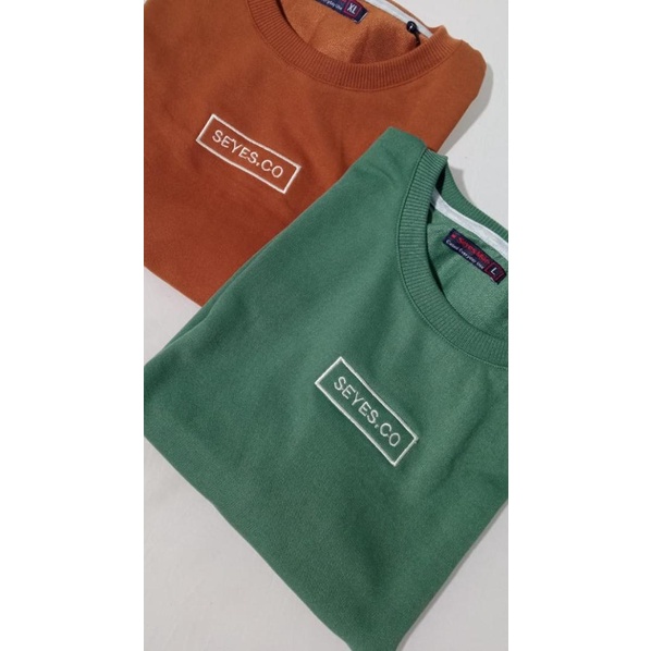 SEYES 1139 Sweater Cowok Baju Pria Babyterry Premium - M, Navy