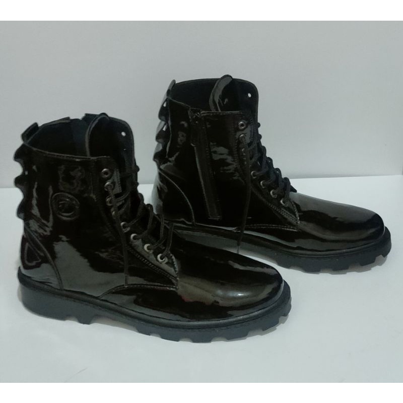 BOOTS PRIA - FAIR LOOK SIKY  | Sepatu boots Unisex  Hitam Glossy High and low Kerja Kantor  Lapangan