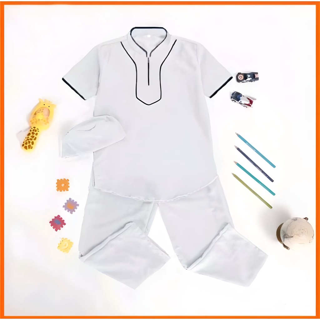 SETELAN BAJU KOKO LIS POLOS ANAK 1-10 TAHUN TERBARU DAN TERLARIS /BAJU KOKO HARGA GROSIR/FASHION MUSLIM ANAK