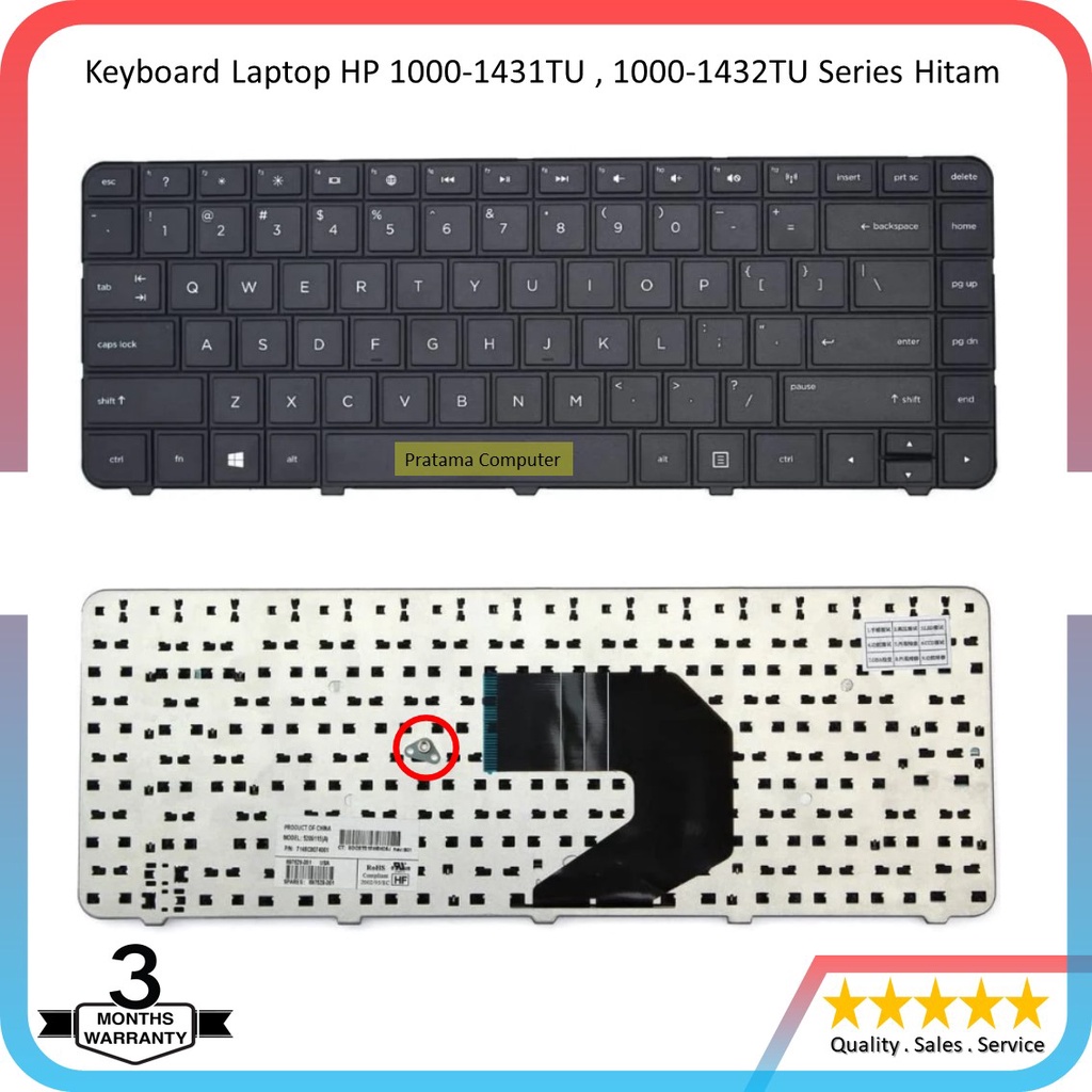 Keyboard Laptop HP 1000-1431TU , 1000-1432TU Series Hitam