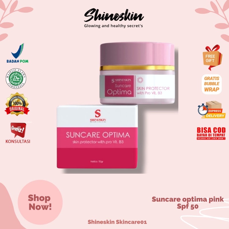 Shineskin suncare optima pink spf 50 whitening day pink