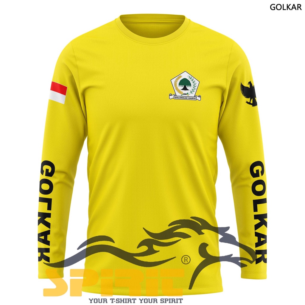 Gratis Tambah Nickname  Kaos Partai Golkar Terbaru 2024 Baju Atribut Golkar Katun Premium Lengan Pan