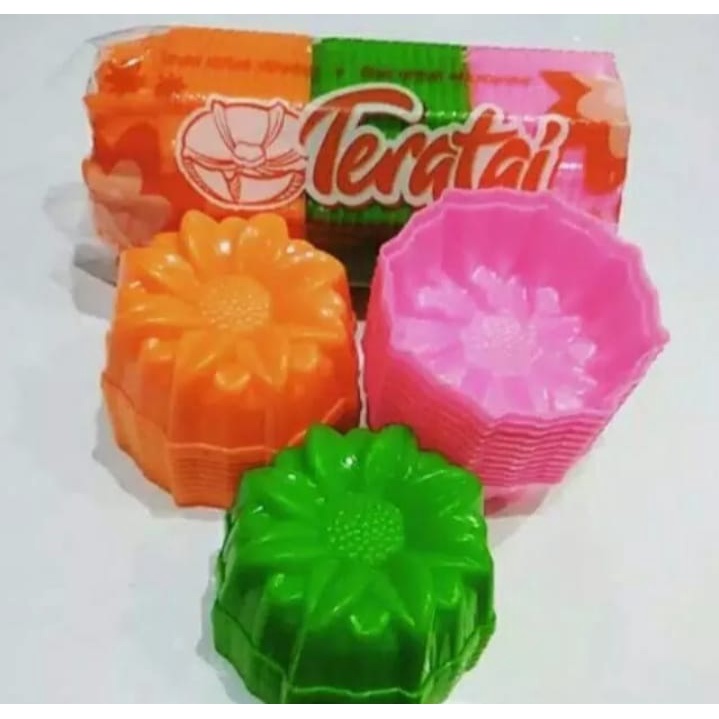 Cetakan Kue Bahan Plastik / Cetakan Agar agar Teratai / Cetakan Puding Teratai Bahan Plastik isi 12pcs