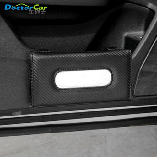 Tempat Tissue Kotak Tissue/Masker Carbon Mobil Gantung Magnetik Klip