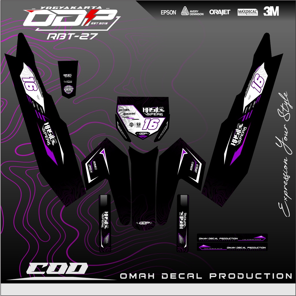 DECAL RBT BODY JUPITER YAMAHA VEGA NEW FULL BODY DEKAL STICKER STRIPING TERBARU HONDA REVO SUPRA STI