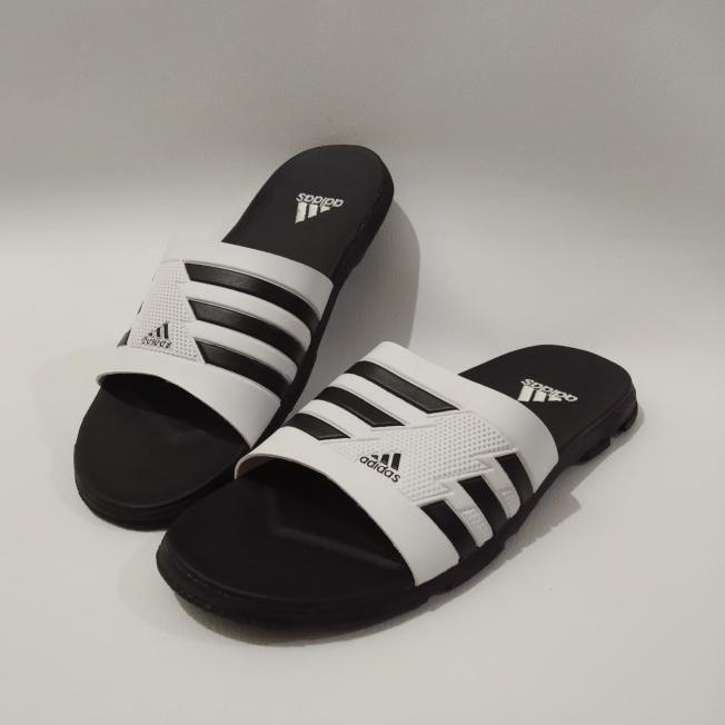 SANDAL SELOP PRIA. SANDAL SELOP. SANDAL KULIT. SANDAL SANTAI - HITAM HITAM, 39