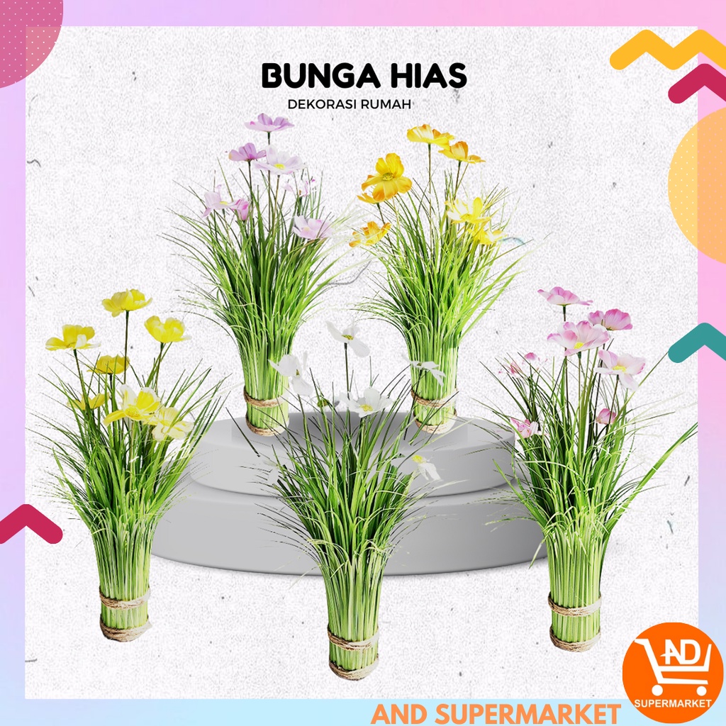 AND / COD / Bunga Hias Plastik Artificial Flowers Dekorasi Rumah Murah Bunga Palsu Hiasan Ruangan PBP122