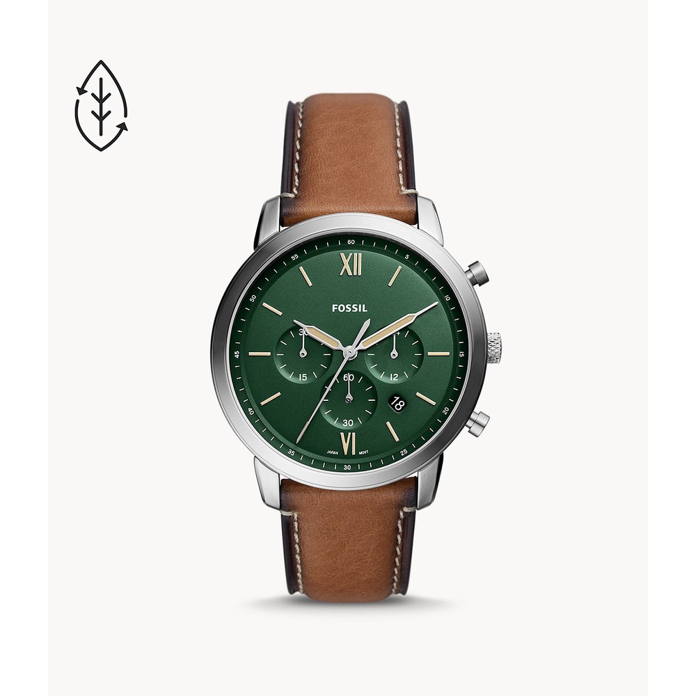 Fossil Neutra Chronograph Tan Eco Leather Jam Pria - FS5963